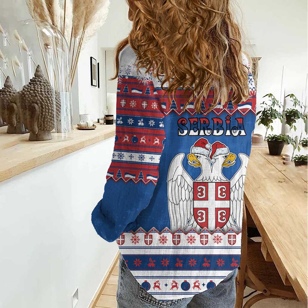 Serbia Christmas Women Casual Shirt I Am The Serbian Elf - Wonder Print Shop