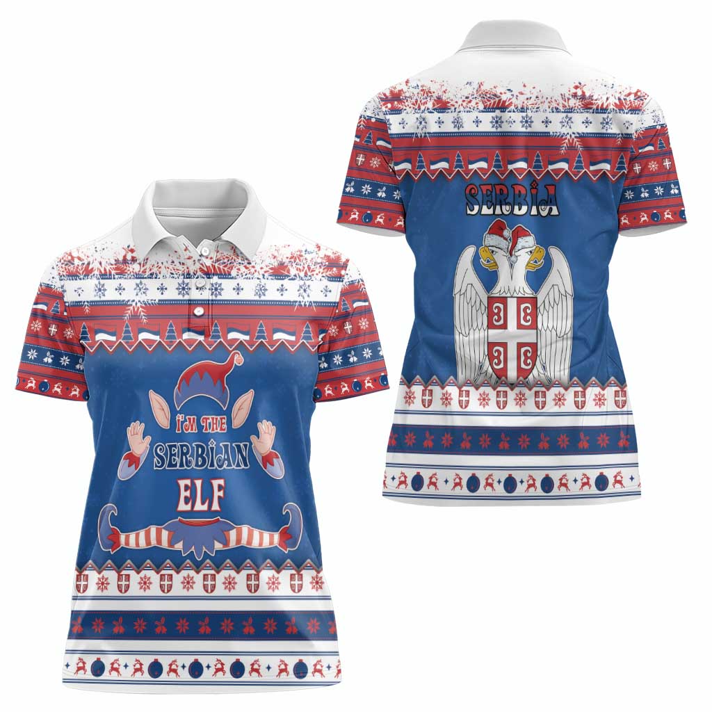 Serbia Christmas Women Polo Shirt I Am The Serbian Elf - Wonder Print Shop