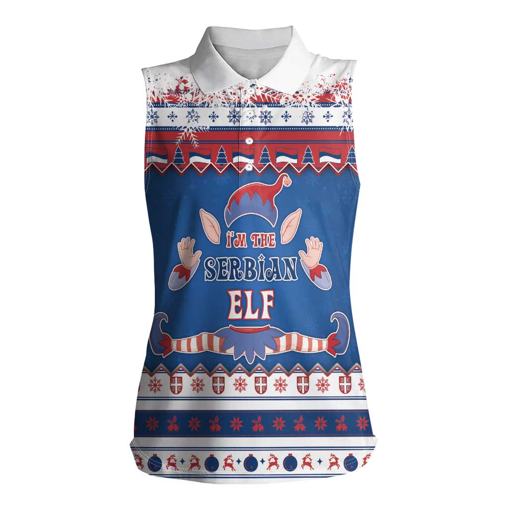Serbia Christmas Women Sleeveless Polo Shirt I Am The Serbian Elf - Wonder Print Shop