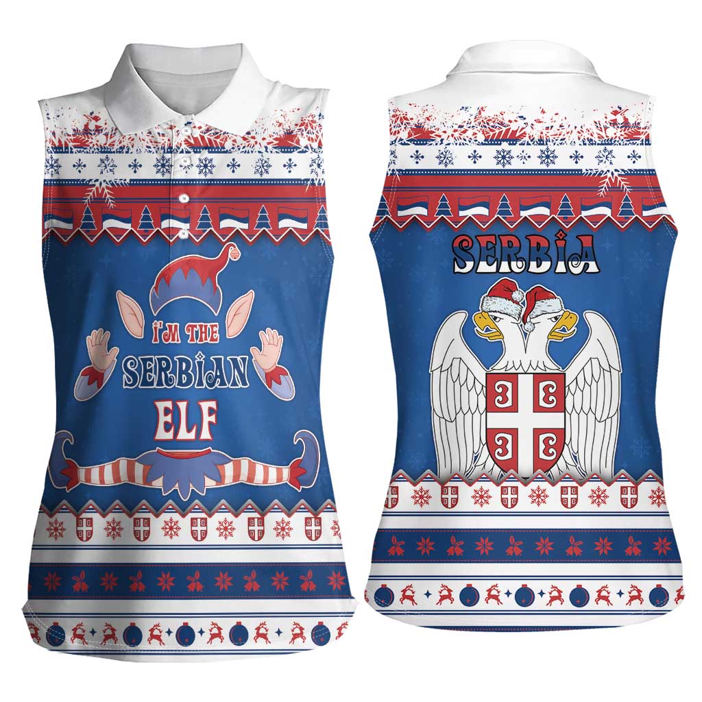 Serbia Christmas Women Sleeveless Polo Shirt I Am The Serbian Elf - Wonder Print Shop
