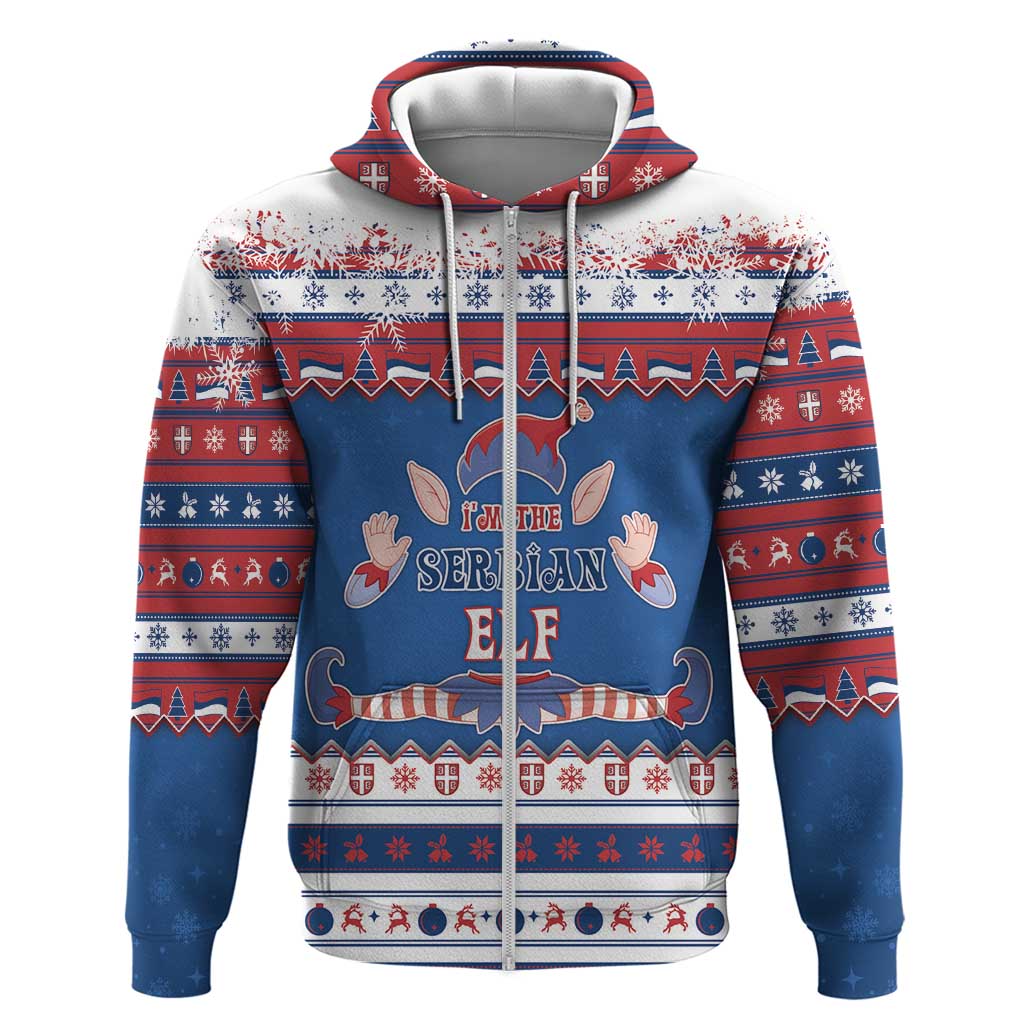 Serbia Christmas Zip Hoodie I Am The Serbian Elf - Wonder Print Shop