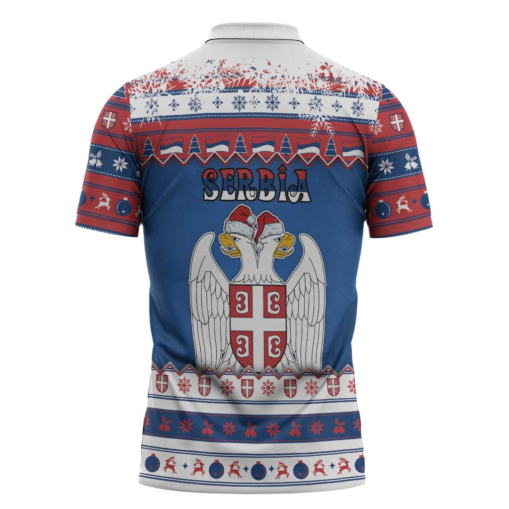 Serbia Christmas Zipper Polo Shirt I Am The Serbian Elf - Wonder Print Shop