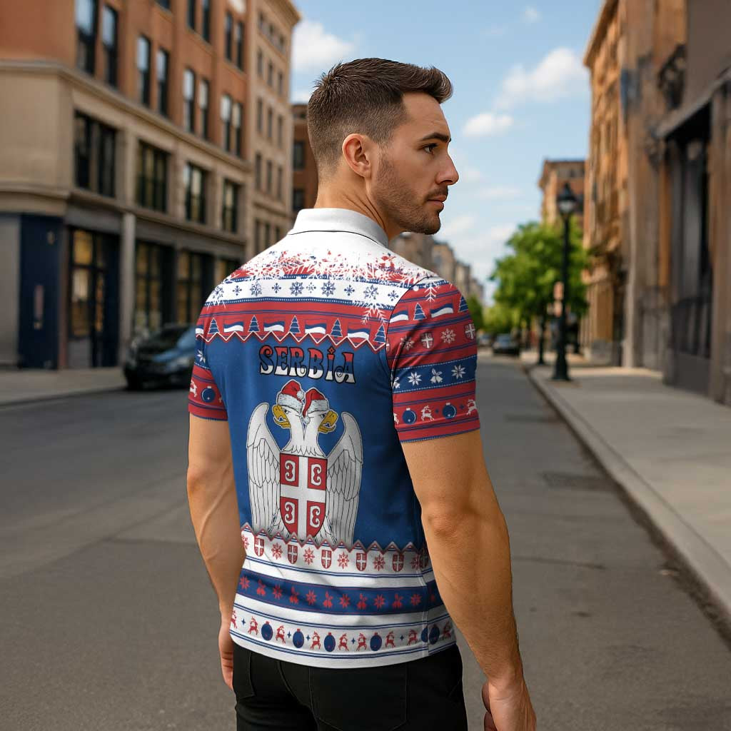Serbia Christmas Zipper Polo Shirt I Am The Serbian Elf - Wonder Print Shop