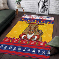 Romania Christmas Area Rug Romanian Masked Santa - Wonder Print Shop