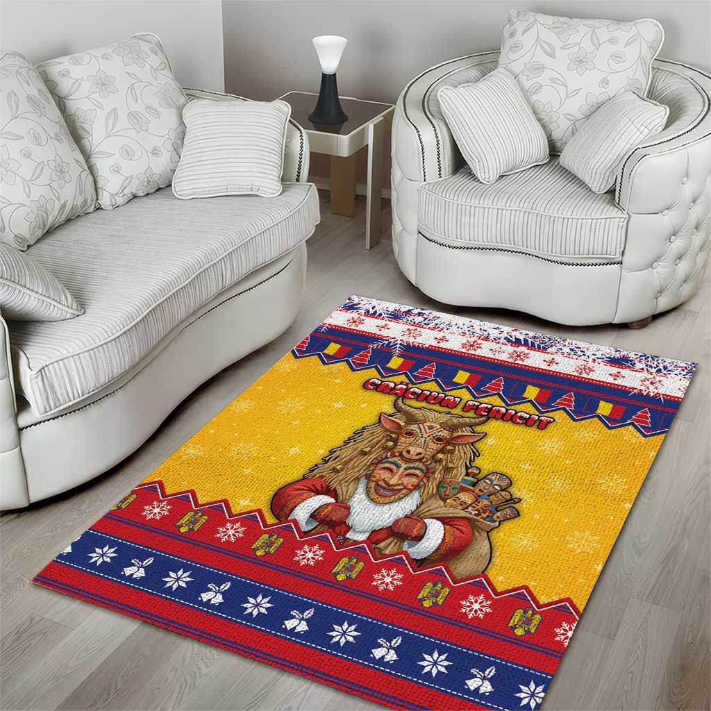 Romania Christmas Area Rug Romanian Masked Santa - Wonder Print Shop
