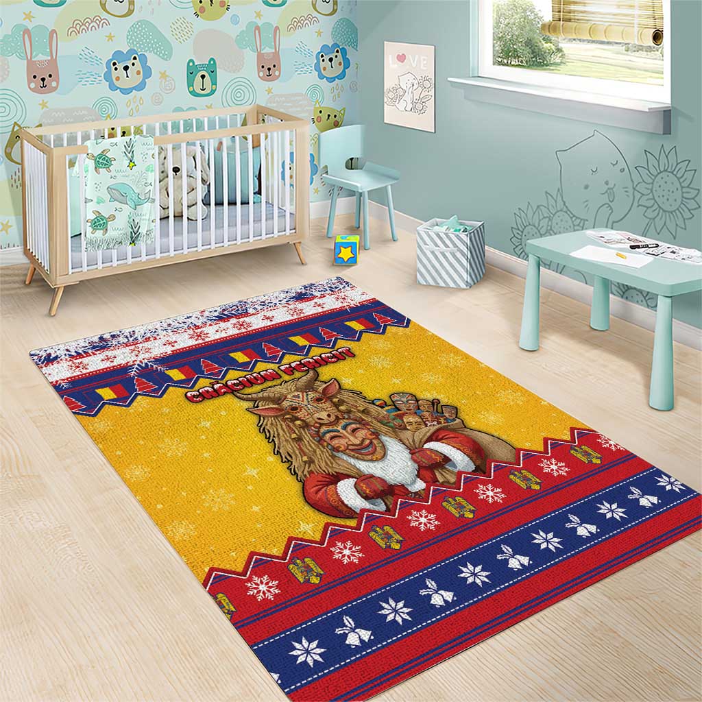 Romania Christmas Area Rug Romanian Masked Santa - Wonder Print Shop