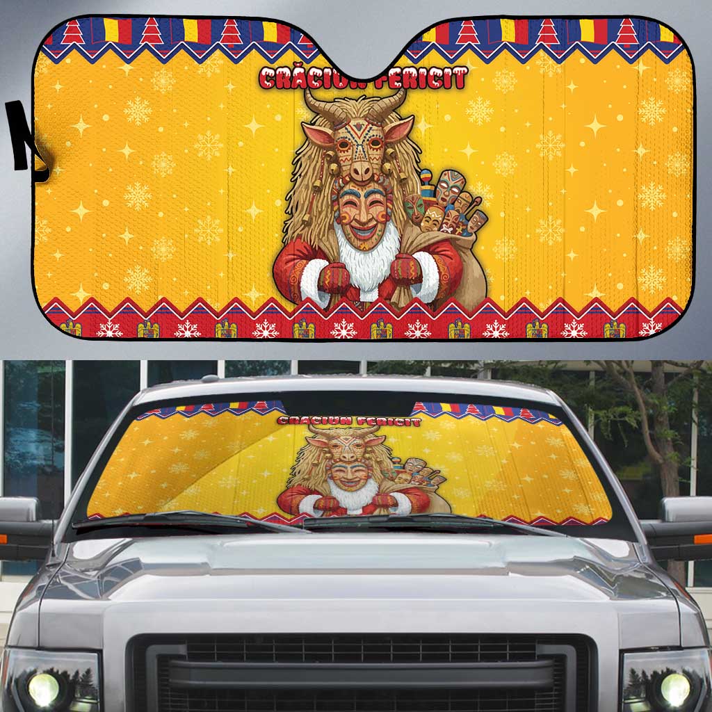 Romania Christmas Auto Sun Shade Romanian Masked Santa - Wonder Print Shop