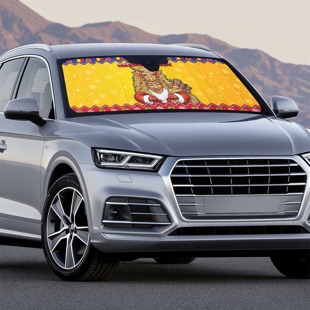 Romania Christmas Auto Sun Shade Romanian Masked Santa - Wonder Print Shop