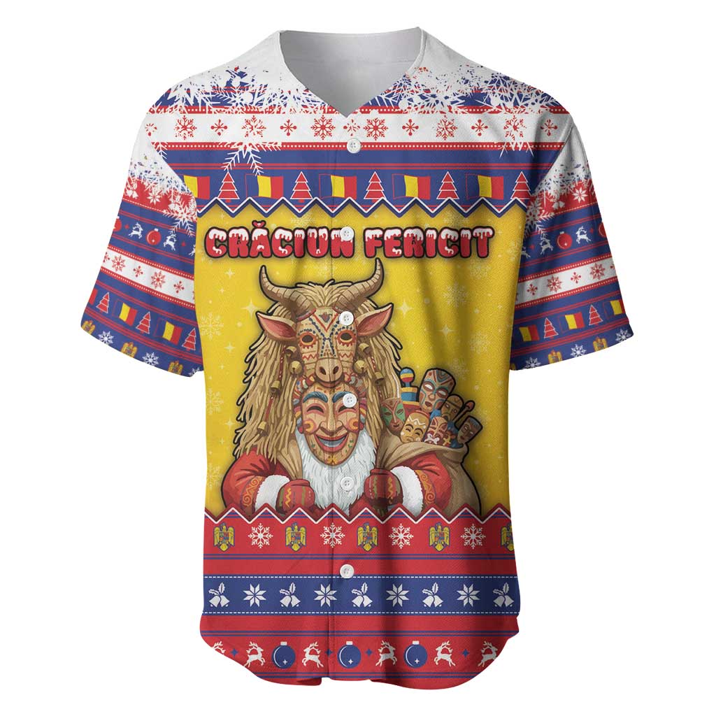 Romania Christmas Baseball Jersey Romanian Masked Santa - Wonder Print Shop