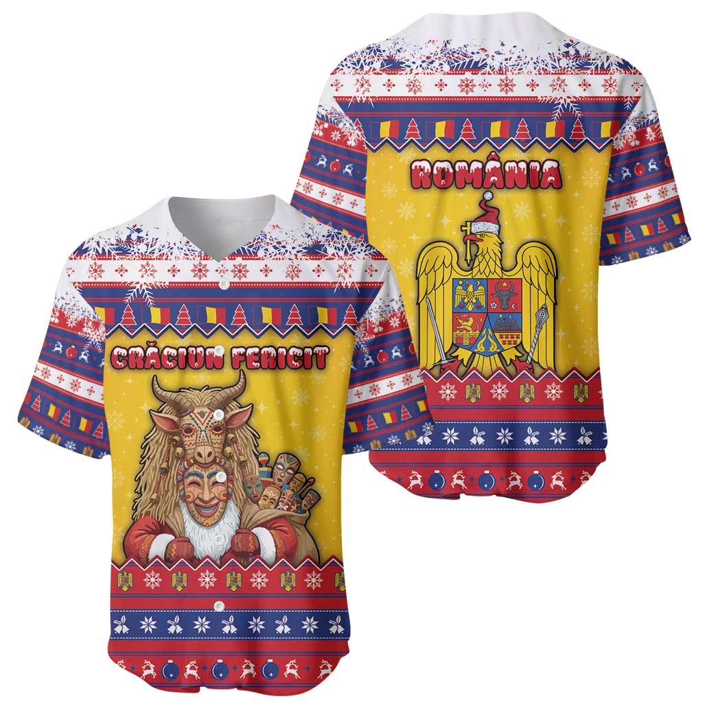 Romania Christmas Baseball Jersey Romanian Masked Santa - Wonder Print Shop