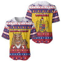 Romania Christmas Baseball Jersey Romanian Masked Santa - Wonder Print Shop