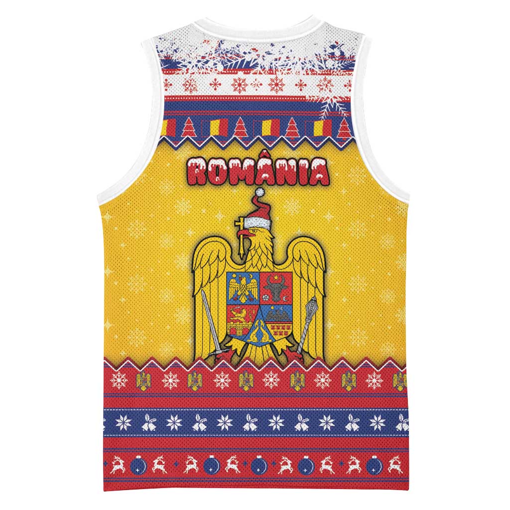 Romania Christmas Basketball Jersey Romanian Masked Santa - Wonder Print Shop