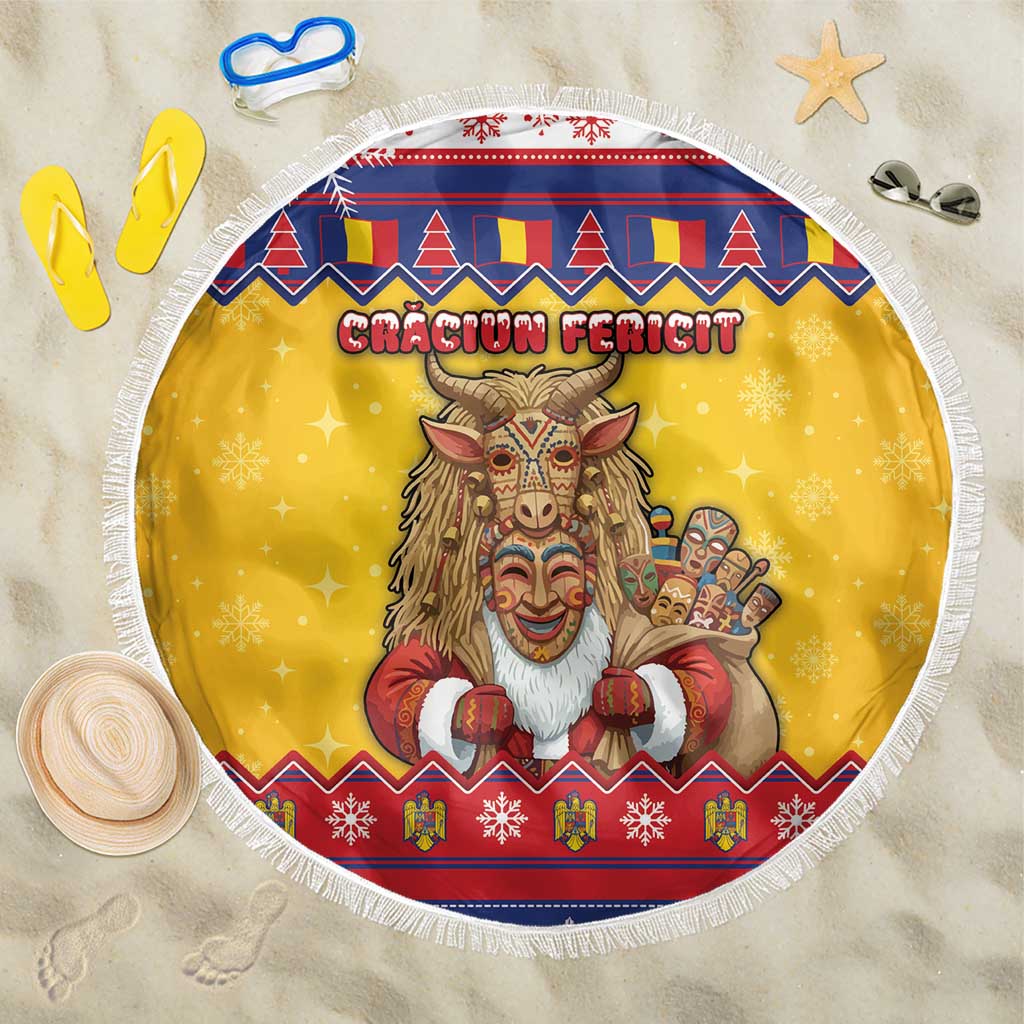 Romania Christmas Beach Blanket Romanian Masked Santa - Wonder Print Shop