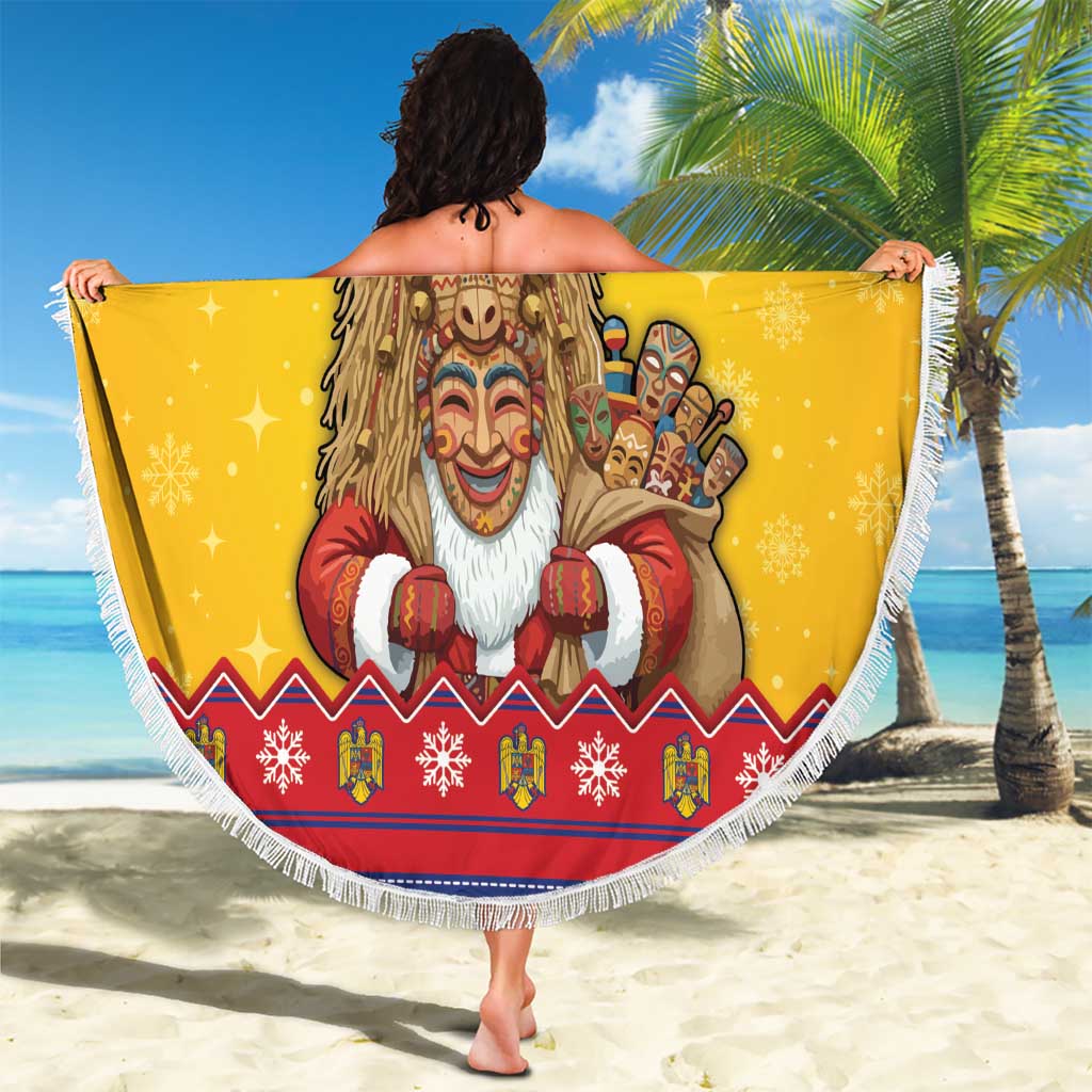 Romania Christmas Beach Blanket Romanian Masked Santa - Wonder Print Shop