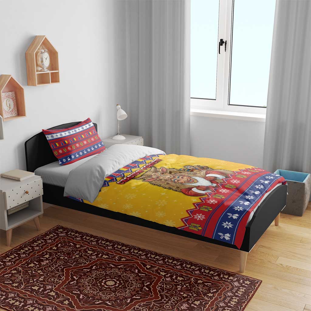 Romania Christmas Bedding Set Romanian Masked Santa - Wonder Print Shop