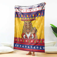Romania Christmas Blanket Romanian Masked Santa - Wonder Print Shop