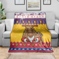 Romania Christmas Blanket Romanian Masked Santa - Wonder Print Shop