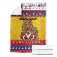 Romania Christmas Blanket Romanian Masked Santa - Wonder Print Shop