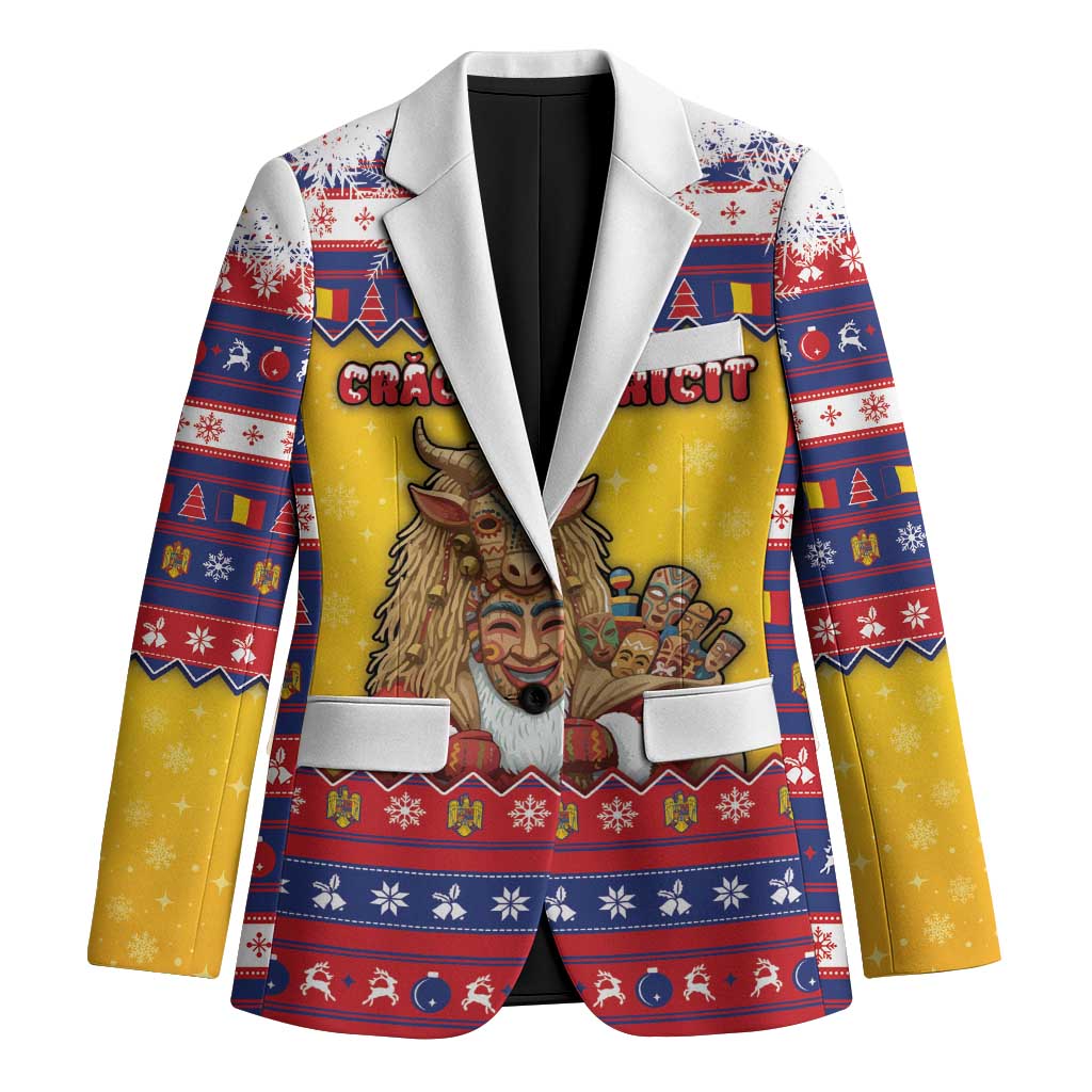 Romania Christmas Blazer Romanian Masked Santa - Wonder Print Shop