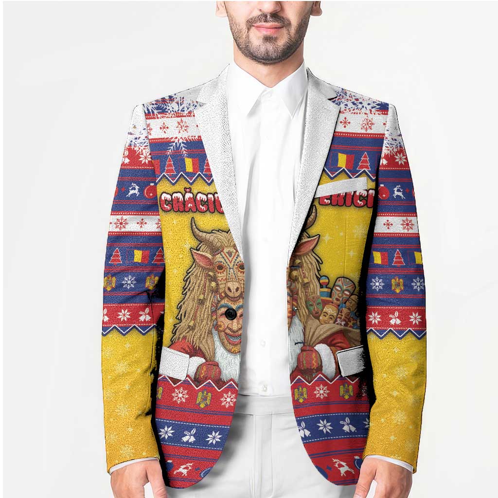 Romania Christmas Blazer Romanian Masked Santa - Wonder Print Shop