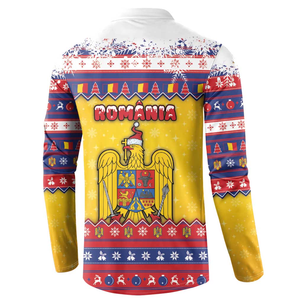 Romania Christmas Button Sweatshirt Romanian Masked Santa - Wonder Print Shop