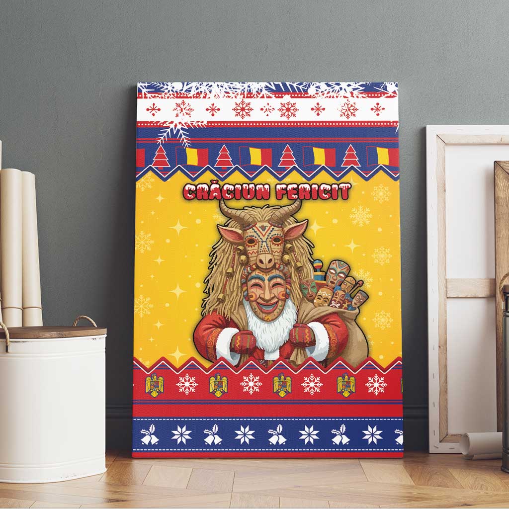 Romania Christmas Canvas Wall Art Romanian Masked Santa - Wonder Print Shop