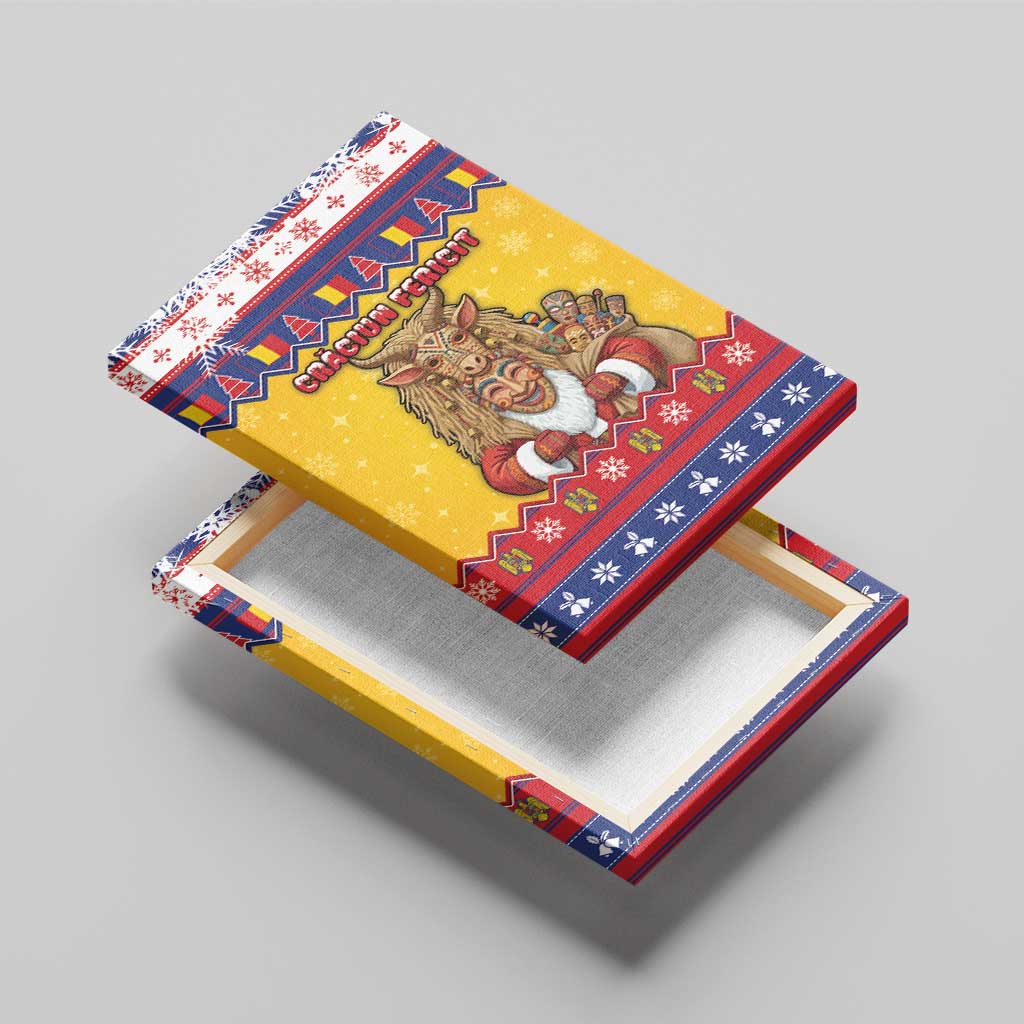 Romania Christmas Canvas Wall Art Romanian Masked Santa - Wonder Print Shop