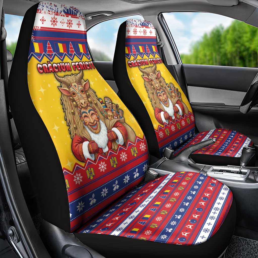 Romania Christmas Car Seat Cover Romanian Masked Santa - Wonder Print Shop