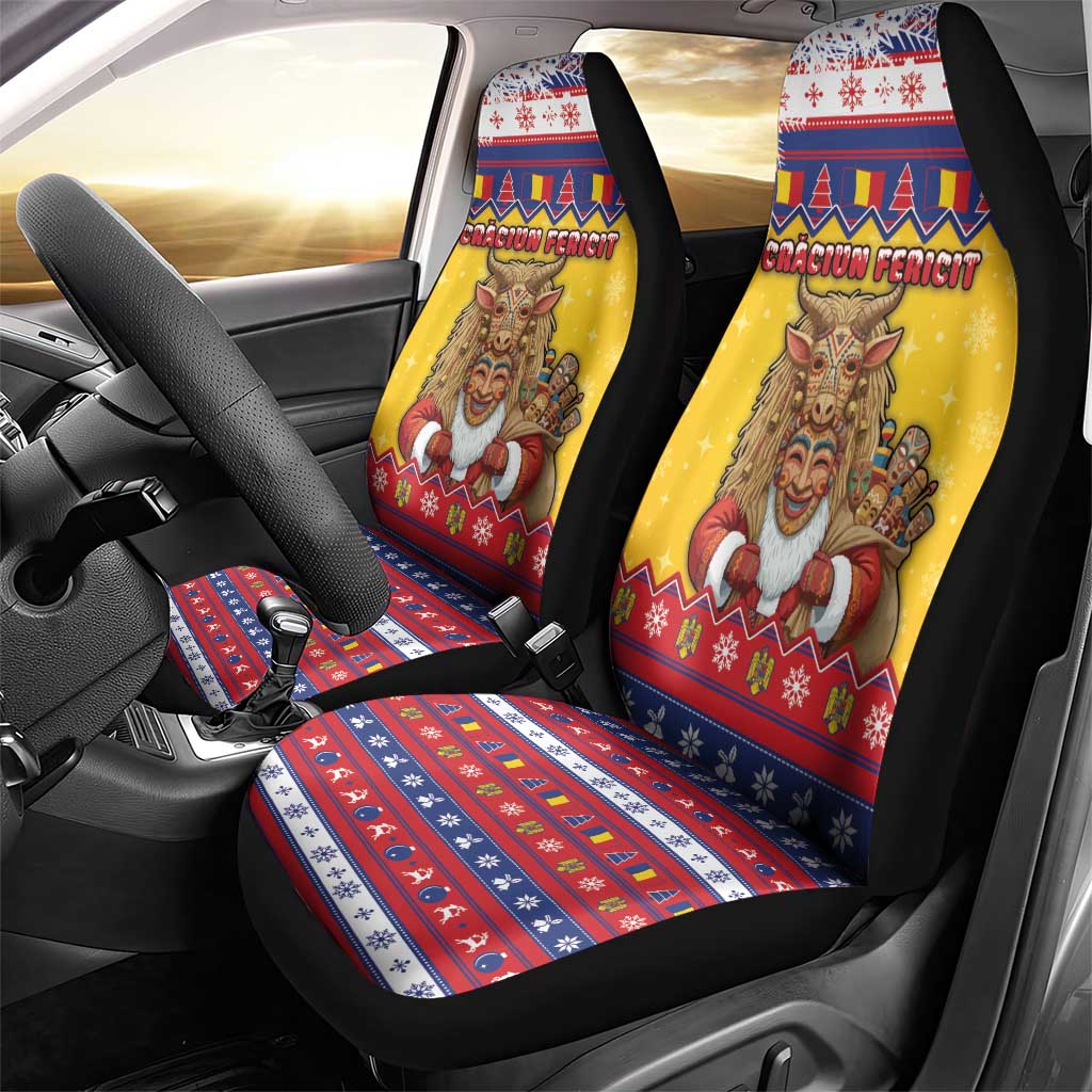 Romania Christmas Car Seat Cover Romanian Masked Santa - Wonder Print Shop
