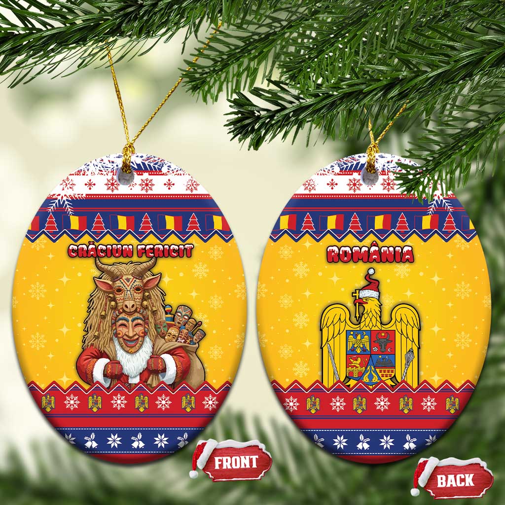 Romania Christmas Ceramic Ornament Romanian Masked Santa - Wonder Print Shop