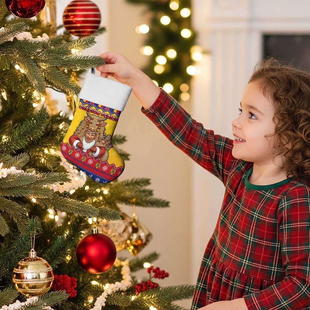 Romania Christmas Stocking Romanian Masked Santa - Wonder Print Shop