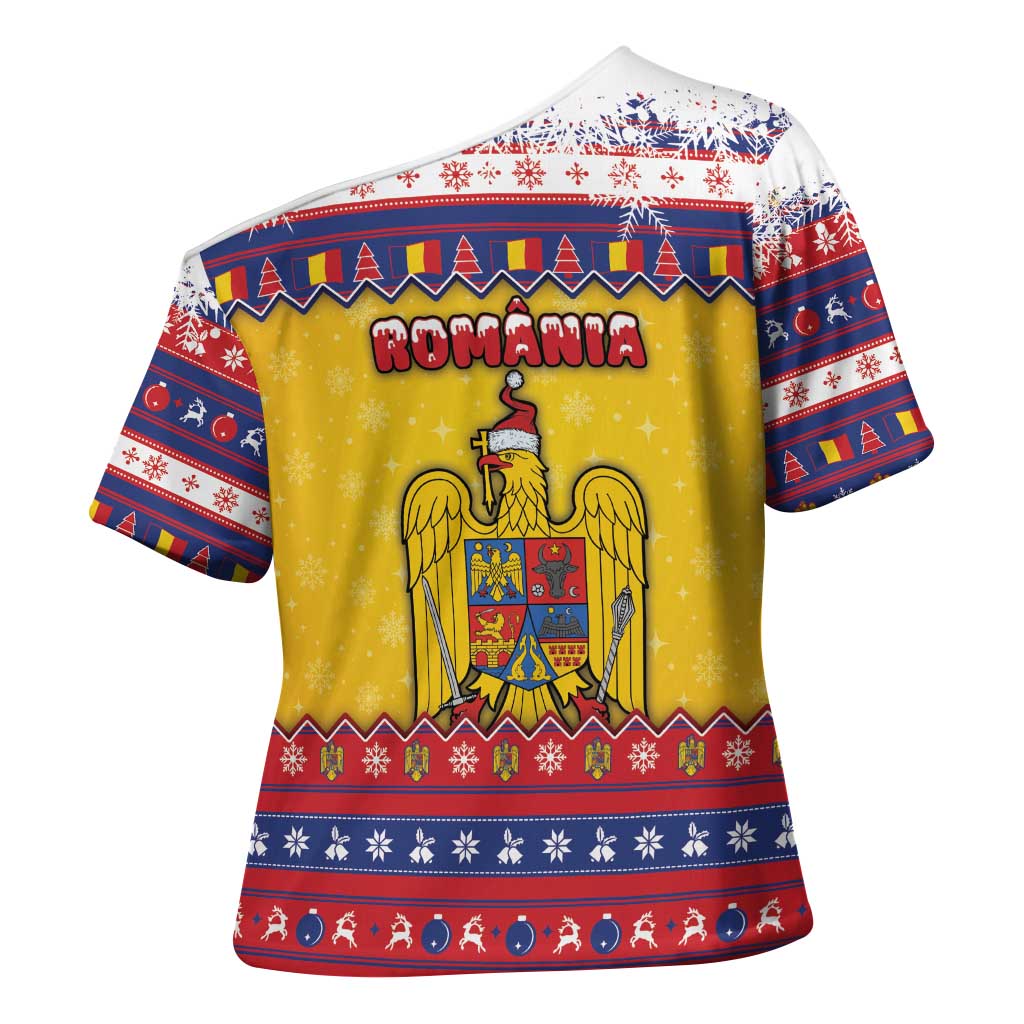 Romania Christmas Cross Shoulder Shirt Romanian Masked Santa - Wonder Print Shop