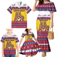 Romania Christmas Family Matching Mermaid Dress and Hawaiian Shirt Romanian Masked Santa - Wonder Print Shop