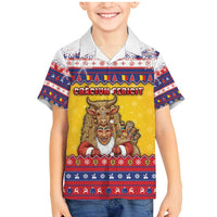 Romania Christmas Family Matching Mermaid Dress and Hawaiian Shirt Romanian Masked Santa - Wonder Print Shop