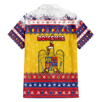 Romania Christmas Family Matching Off The Shoulder Long Sleeve Dress and Hawaiian Shirt Romanian Masked Santa - Wonder Print Shop