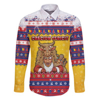 Romania Christmas Family Matching Off Shoulder Short Dress and Hawaiian Shirt Romanian Masked Santa - Wonder Print Shop