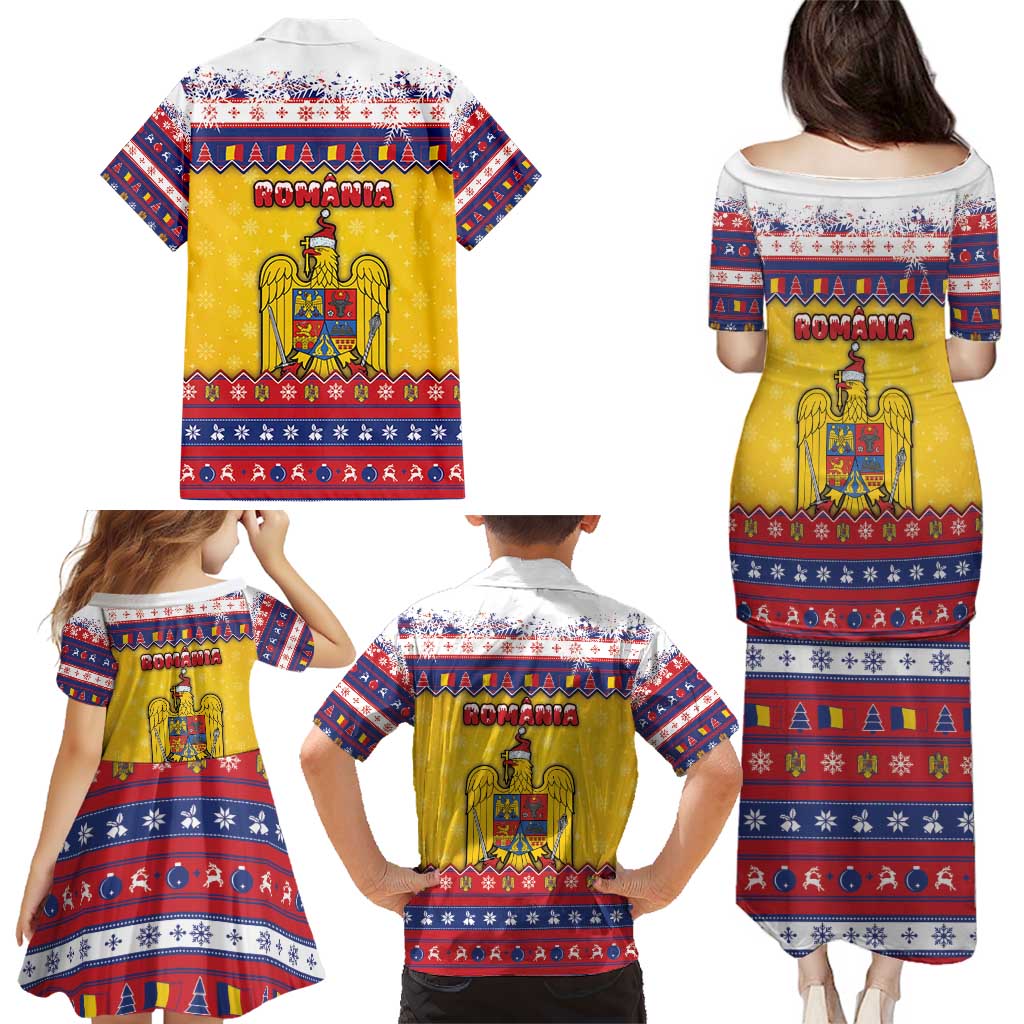 Romania Christmas Family Matching Puletasi and Hawaiian Shirt Romanian Masked Santa - Wonder Print Shop