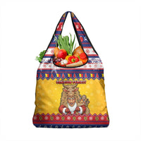 Romania Christmas Grocery Bag Romanian Masked Santa - Wonder Print Shop