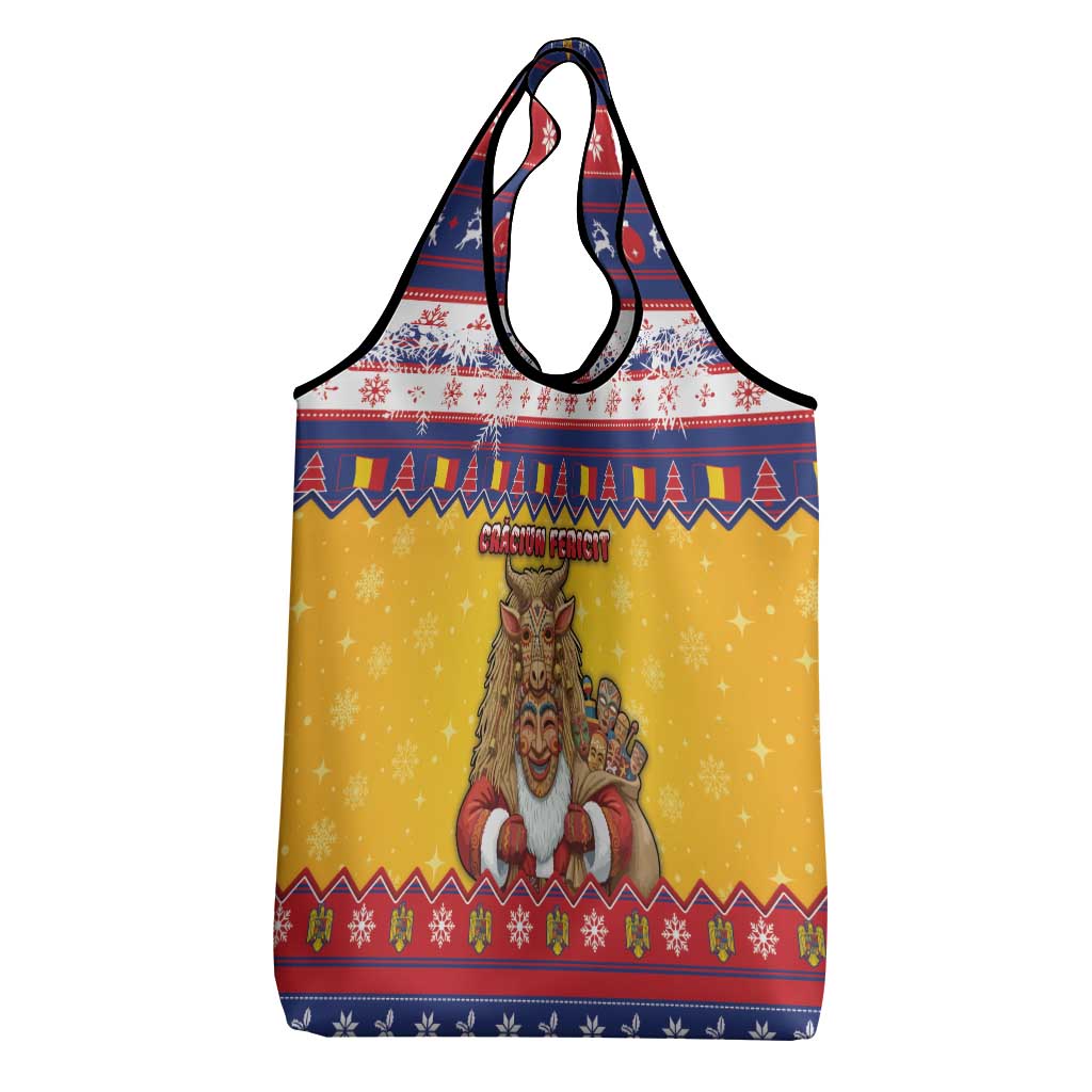Romania Christmas Grocery Bag Romanian Masked Santa - Wonder Print Shop