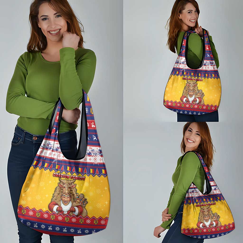 Romania Christmas Grocery Bag Romanian Masked Santa - Wonder Print Shop