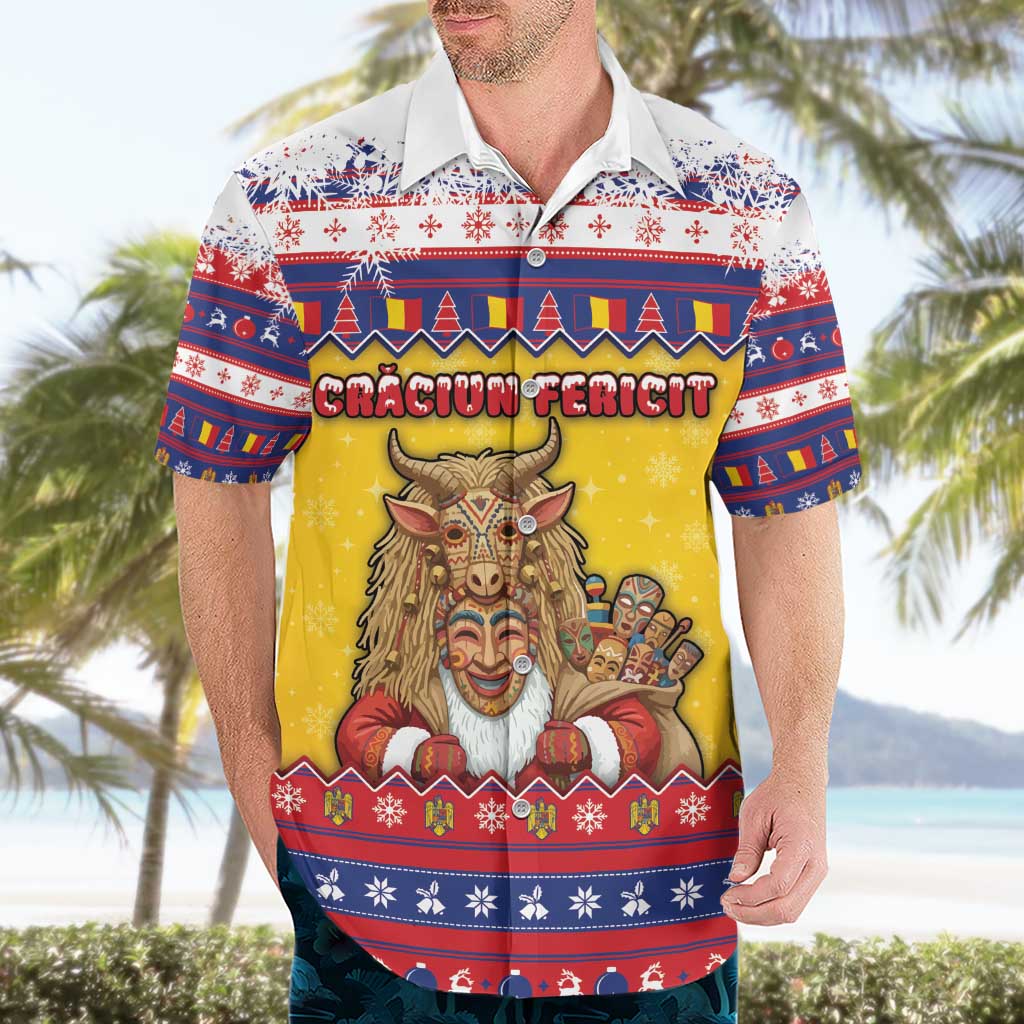 Romania Christmas Hawaiian Shirt Romanian Masked Santa - Wonder Print Shop