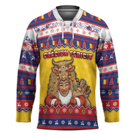 Romania Christmas Hockey Jersey Romanian Masked Santa - Wonder Print Shop