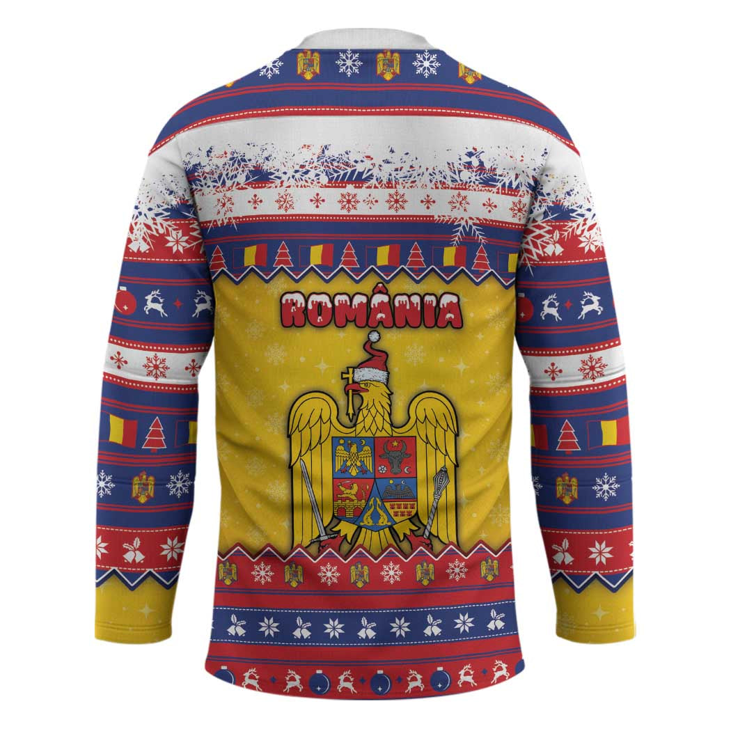 Romania Christmas Hockey Jersey Romanian Masked Santa - Wonder Print Shop