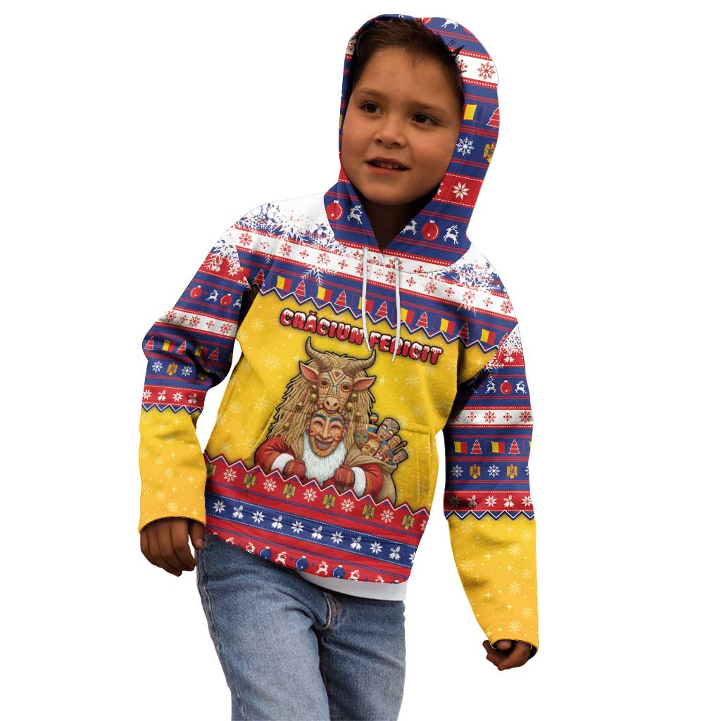 Romania Christmas Kid Hoodie Romanian Masked Santa - Wonder Print Shop