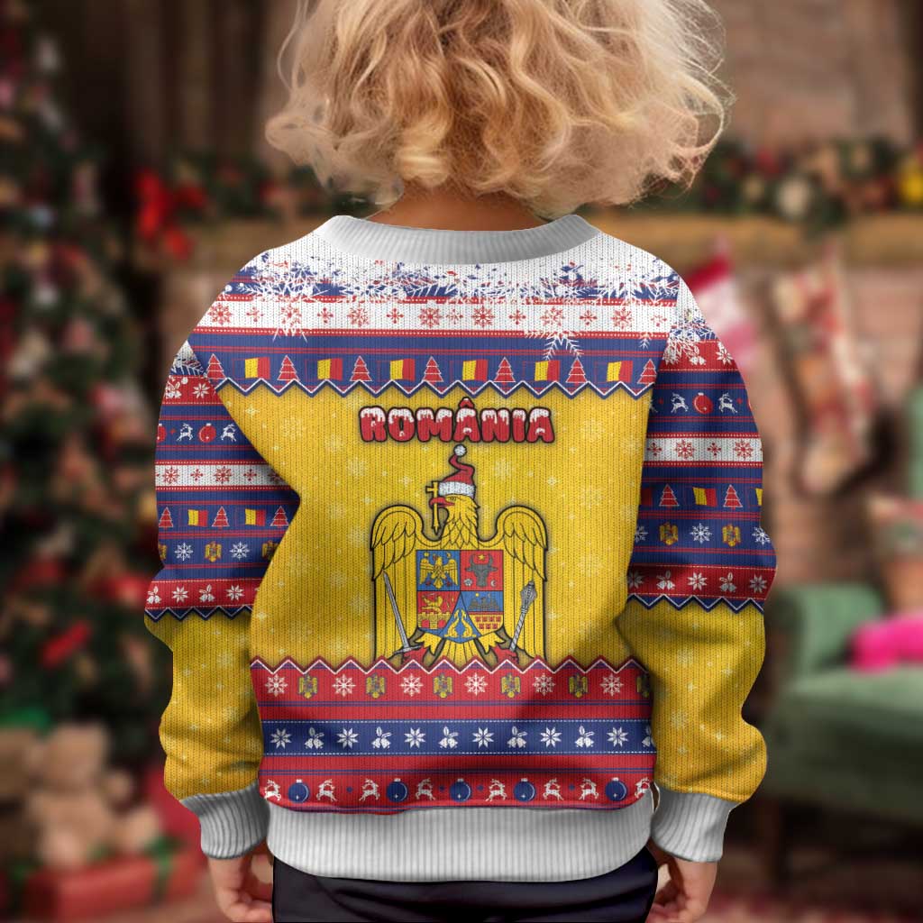 Romania Christmas Kid Ugly Christmas Sweater Romanian Masked Santa - Wonder Print Shop
