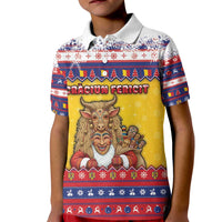 Romania Christmas Kid Polo Shirt Romanian Masked Santa - Wonder Print Shop