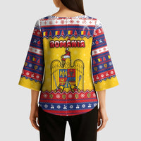 Romania Christmas Kimono Sleeve Blouse Romanian Masked Santa - Wonder Print Shop