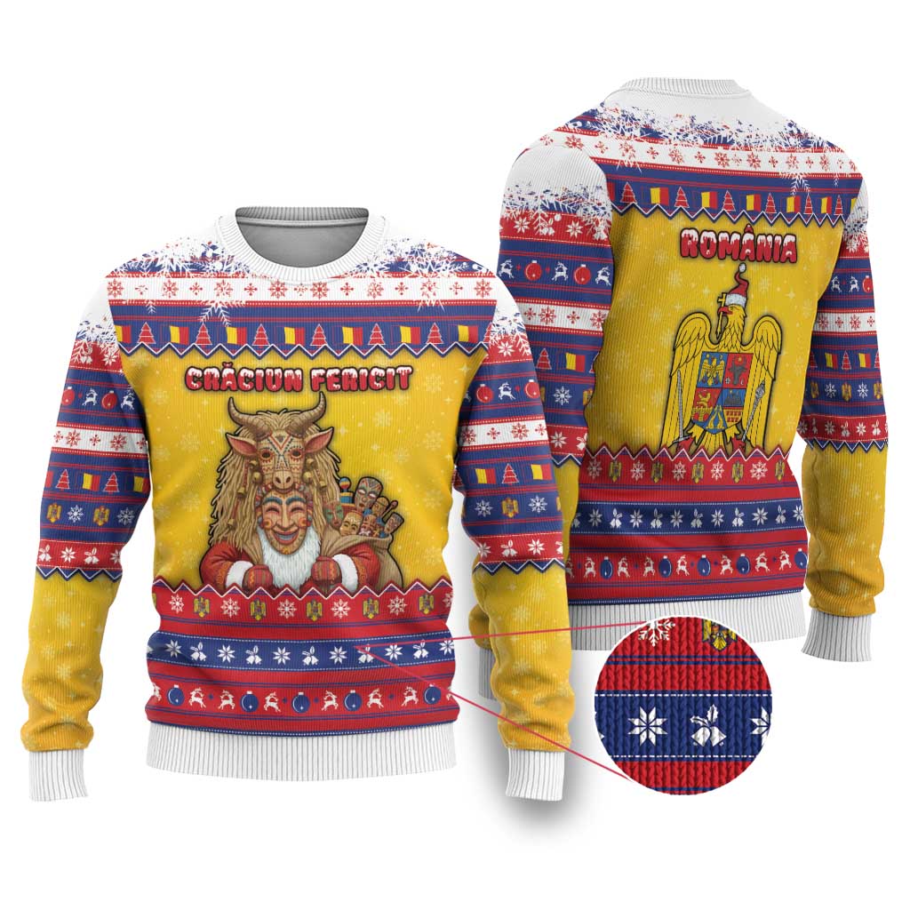 Romania Christmas Ugly Christmas Sweater Romanian Masked Santa - Wonder Print Shop