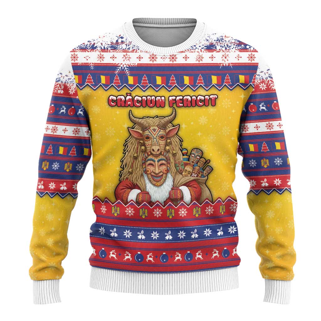 Romania Christmas Ugly Christmas Sweater Romanian Masked Santa - Wonder Print Shop
