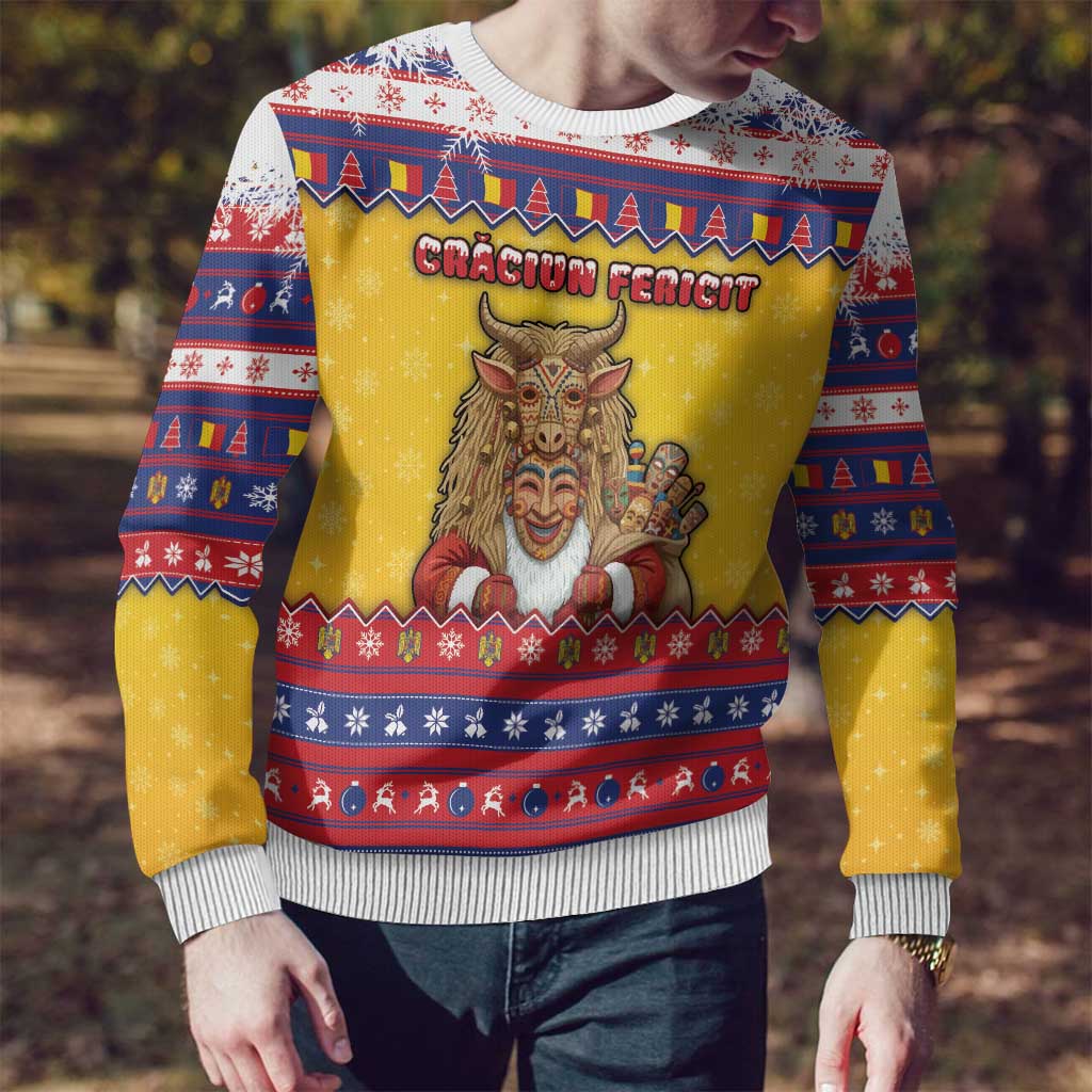Romania Christmas Ugly Christmas Sweater Romanian Masked Santa - Wonder Print Shop
